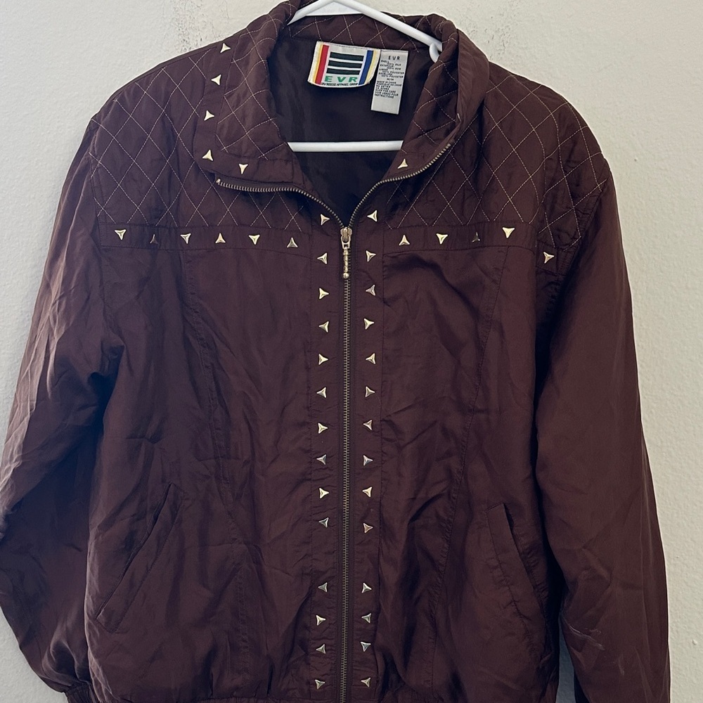 Vintage silk Brown Jacket with Gold Accents